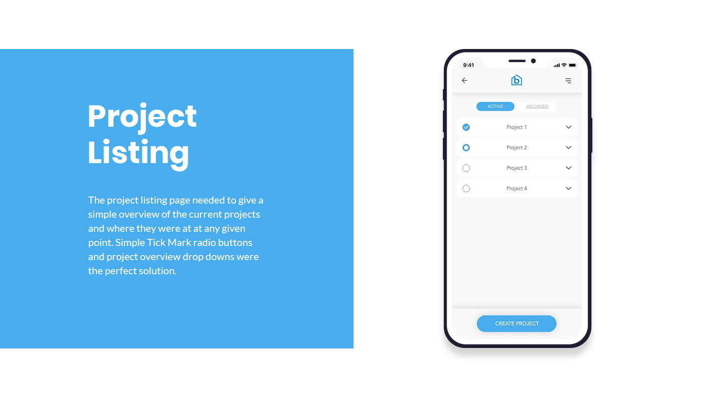 Redesigned app screen