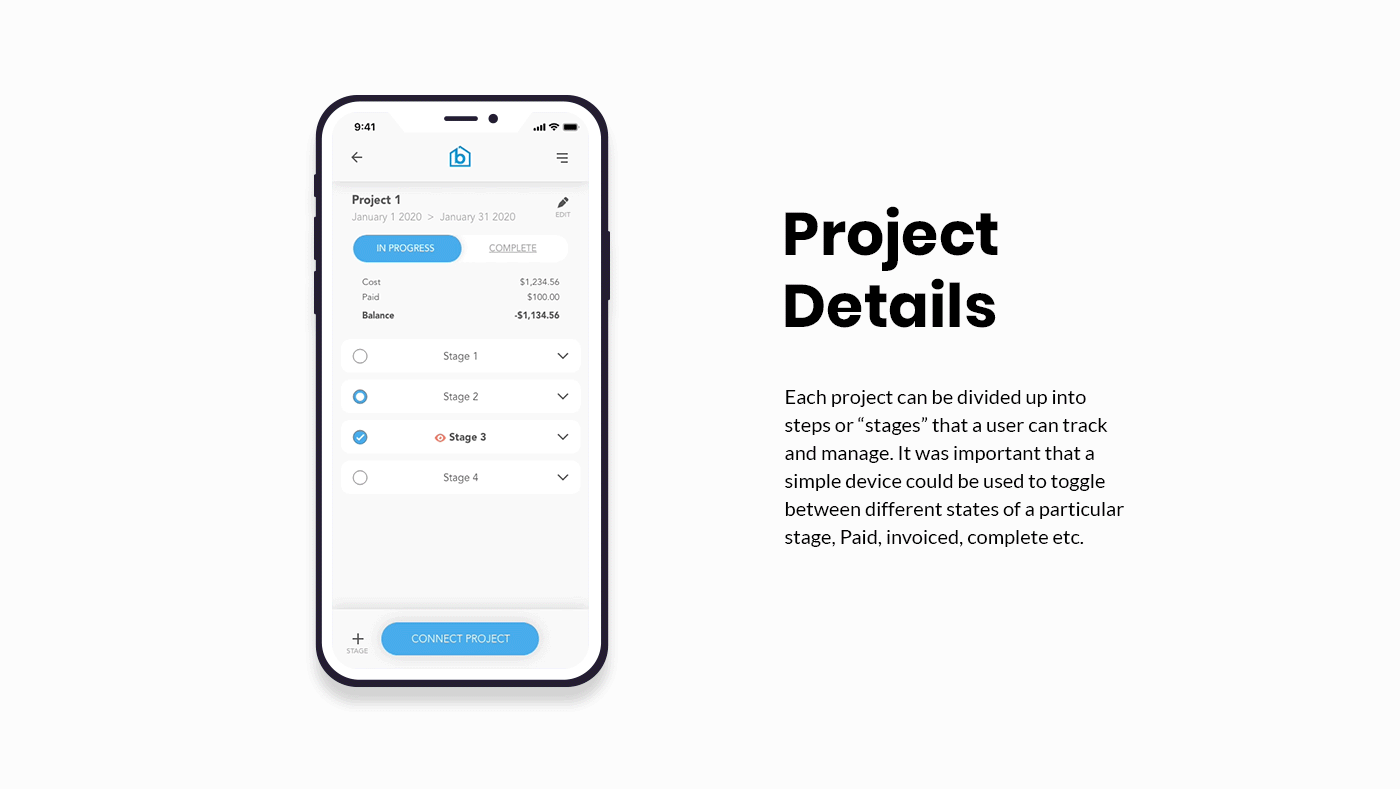Redesigned app screen